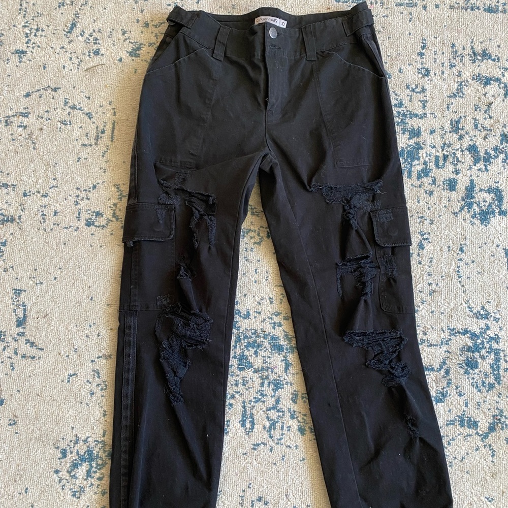 Carmar denim stretch cargo pants